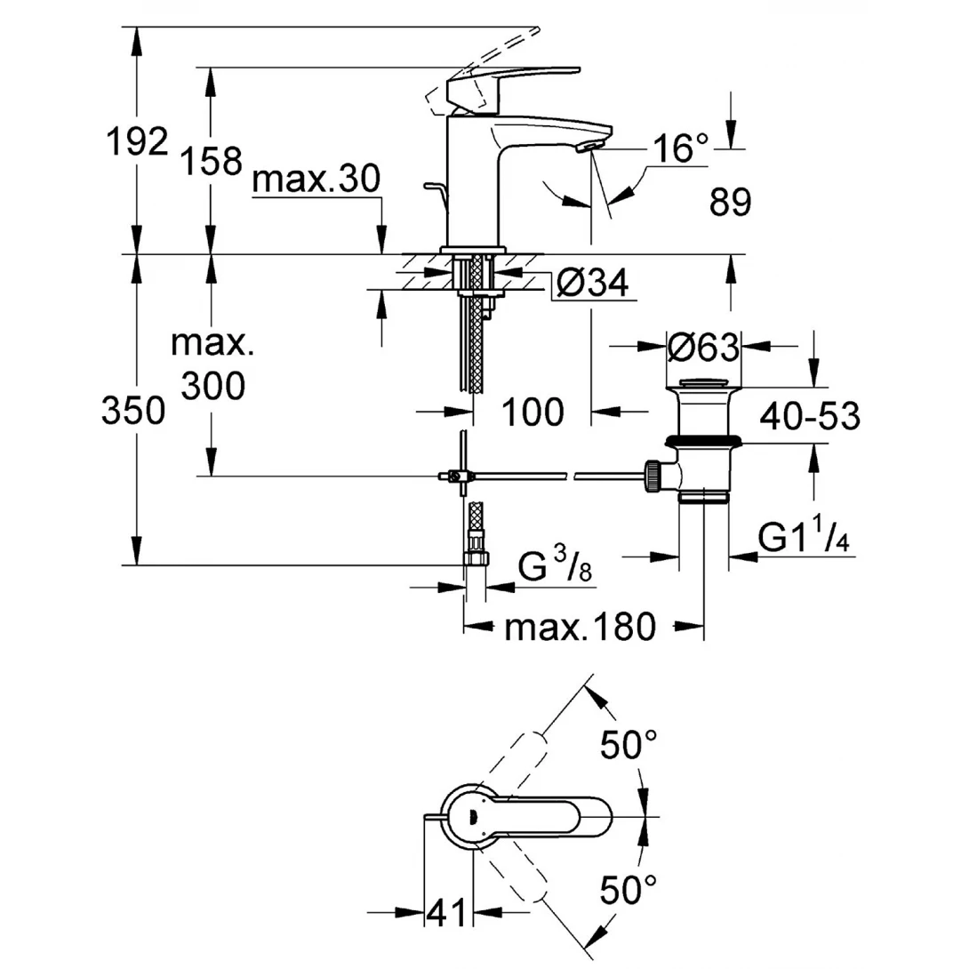 Vòi Chậu Grohe Eurostyle Cosmo S-Size 23037002 Nóng Lạnh - Ảnh 4