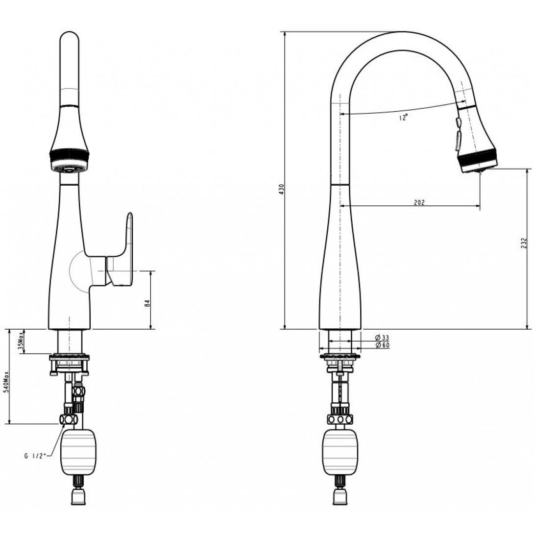 Vòi Rửa Chén American Standard 1009150000 Nóng Lạnh Rút Dây Cynet - Ảnh 3