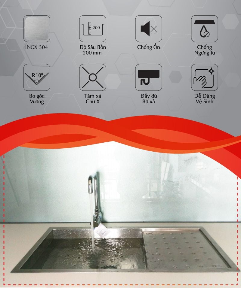 Chậu rửa inox IP-D100 (IB-P01) - Ảnh 3