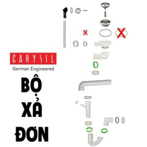 Bộ xả chậu rửa chén đơn 1 hộc Carysil