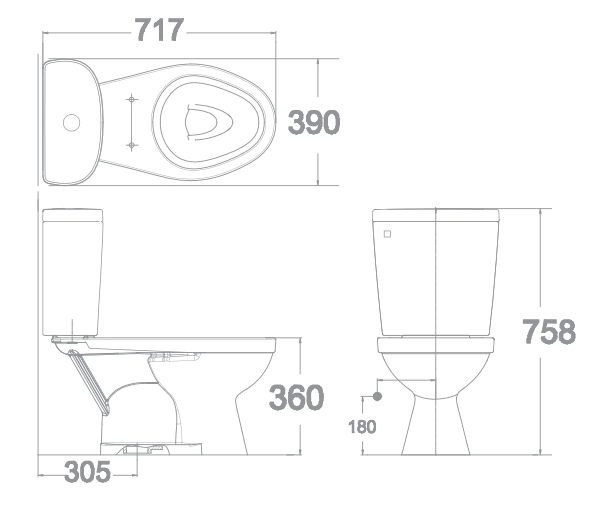 BỒN CẦU 2 KHỐI AMERICAN STANDARD VF-2397SL - Ảnh 2