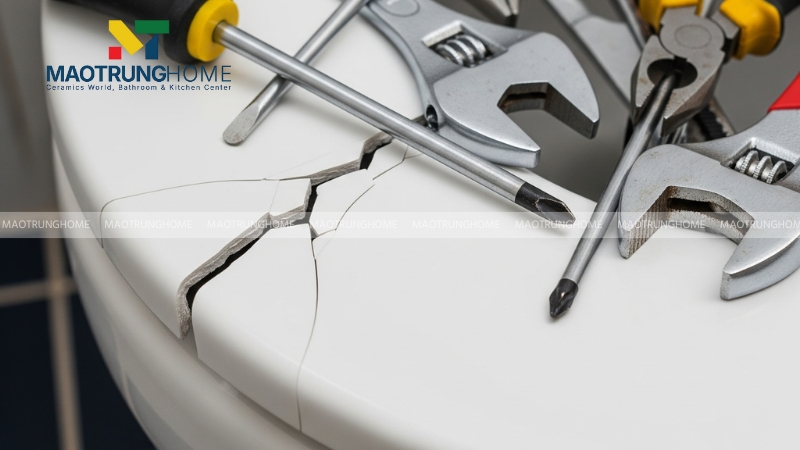 Nguyên nhân và cách xử lý bồn cầu bị nứt vỡ