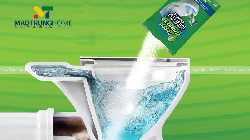 Sử dụng bột hoặc viên thông cống chuyên dụng