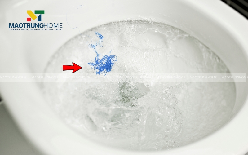 Nhỏ vài giọt phẩm màu thực phẩm vào két nước đã đầy