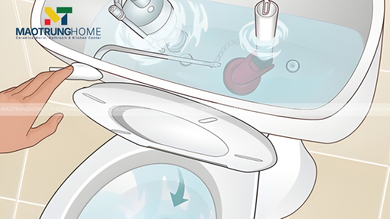 Nước bị rò rỉ từ két nước ra ngoài sàn