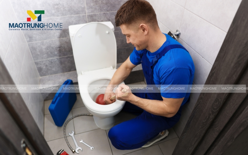 Thông tắc bồn cầu với các phương pháp đơn giản