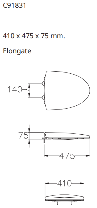 C91831 - Nắp bồn cầu COTTO - Ảnh 3