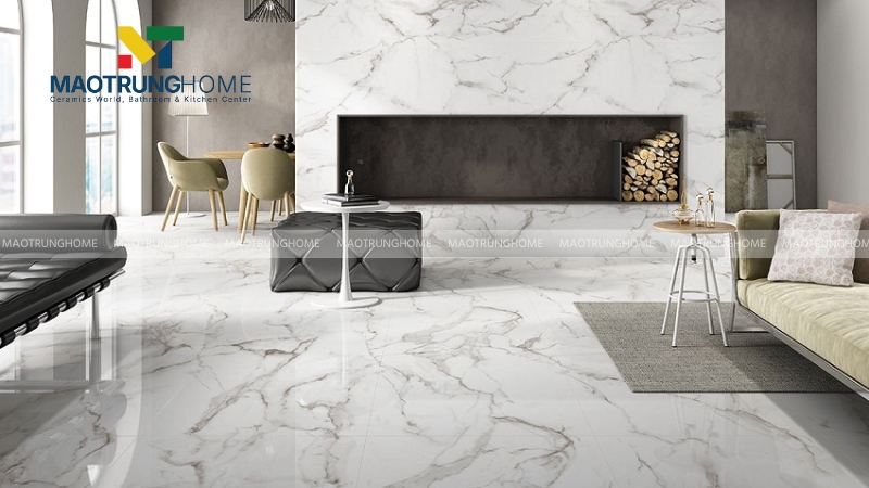 Gạch lát nền vân đá cho phòng khách