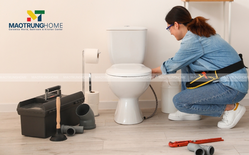 Kiểm tra van cấp nước vào bồn cầu