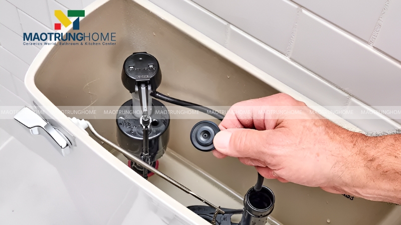 Lắp đặt két nước và phụ kiện