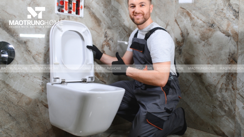 Lắp đặt bồn cầu treo tường TOTO