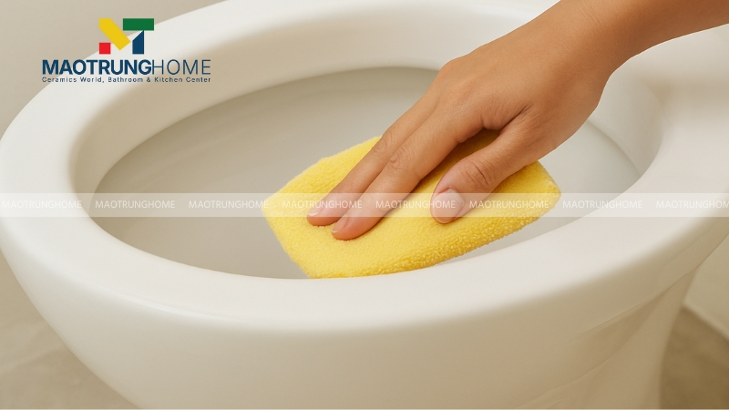 Vệ sinh bề mặt bồn cầu