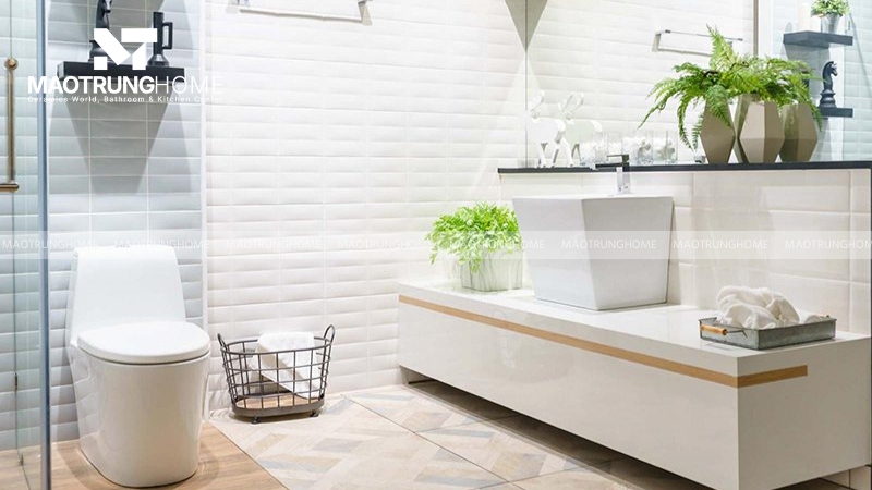 Nhà vệ sinh với tông màu sáng