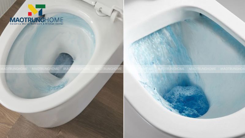 Các bồn cầu xả xoáy hiện đại thường tiết kiệm nước hơn nhờ lực xả mạnh