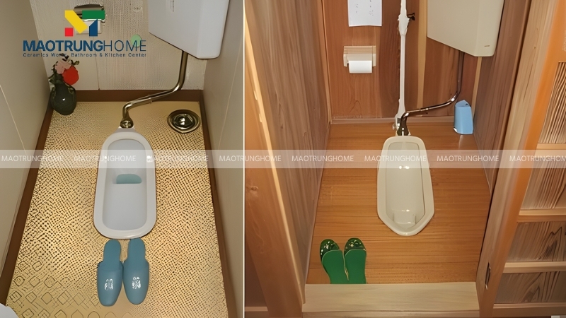 Bồn cầu ngồi xổm còn hạn chế về tính thẩm mỹ