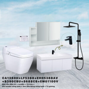Combo thiết bị vệ sinh cao cấp Caesar CA1380H + LF5388 + EH05388AV + B390CBU + S688CB + EM01100V