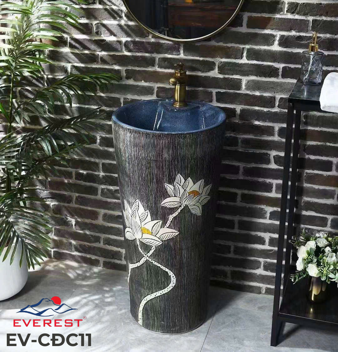 Chậu Sứ Mỹ Thuật Trụ EV-CĐC11
