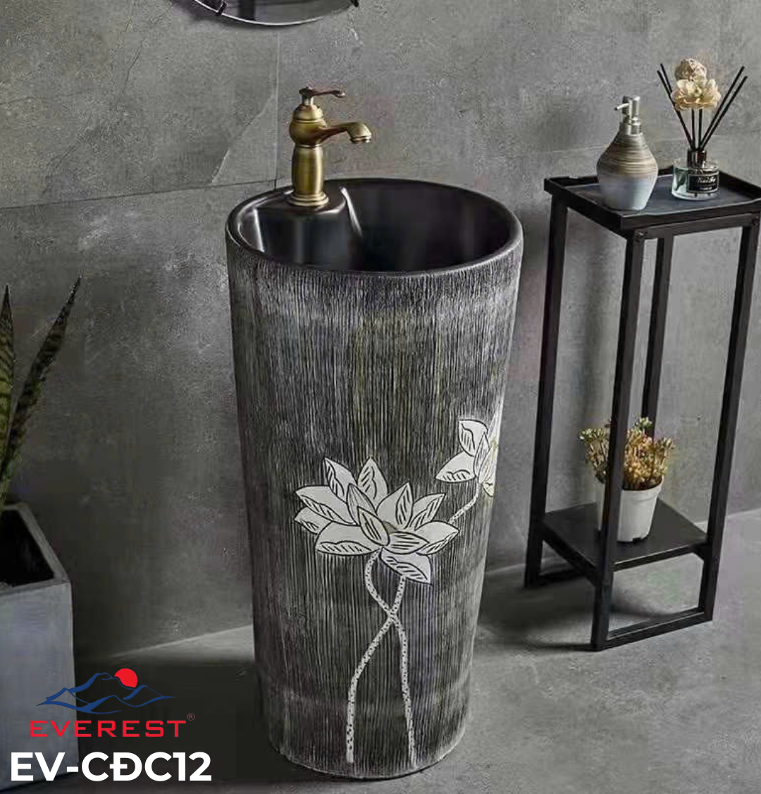 Chậu Sứ Mỹ Thuật Trụ EV-CĐC12