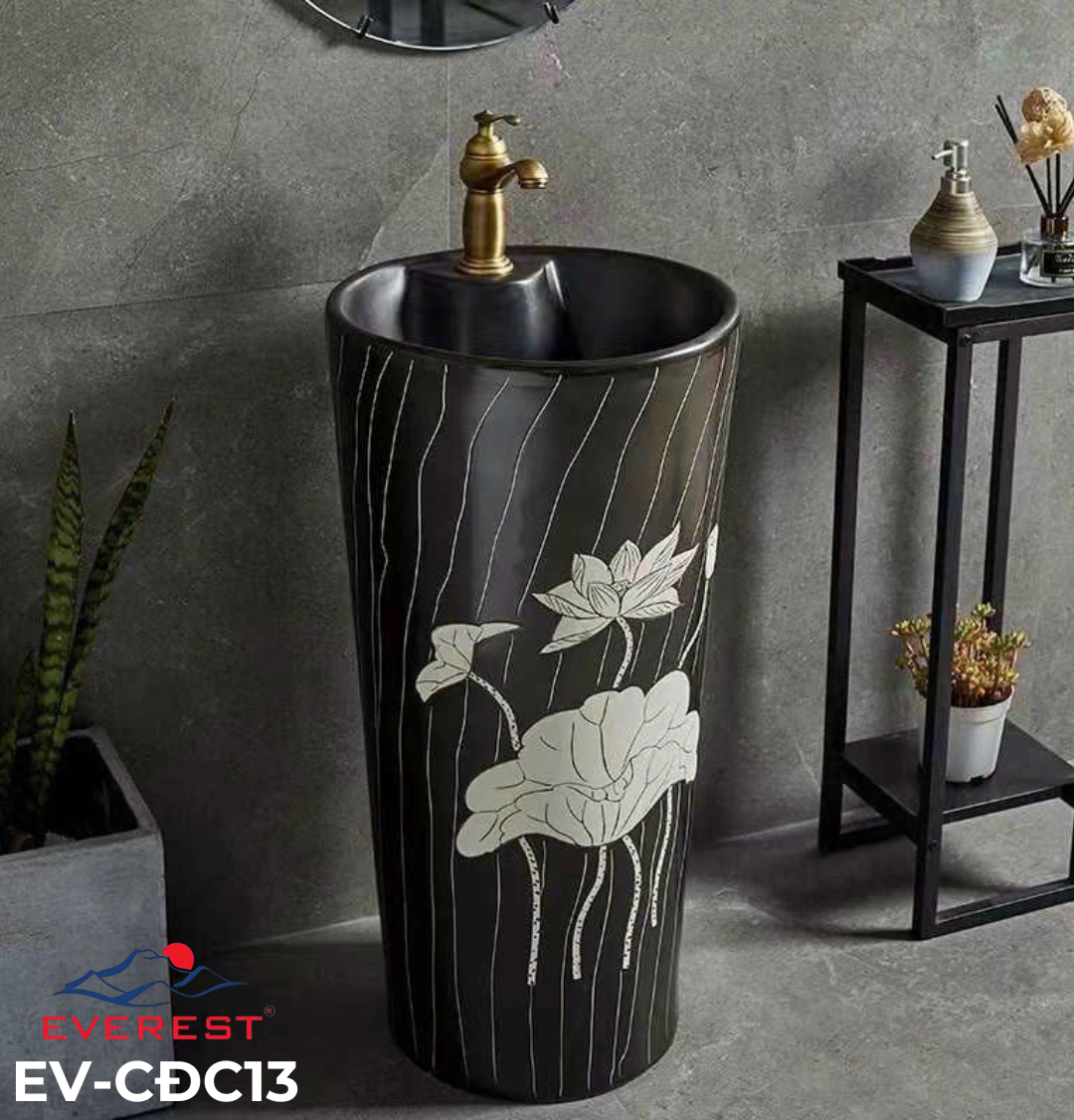 Chậu Sứ Mỹ Thuật Trụ EV-CĐC13