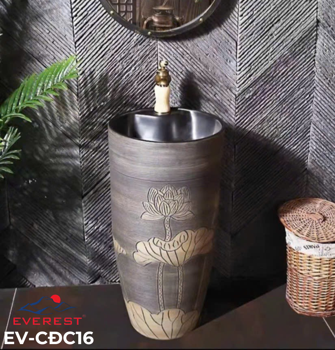Chậu Sứ Mỹ Thuật Trụ EV-CĐC16