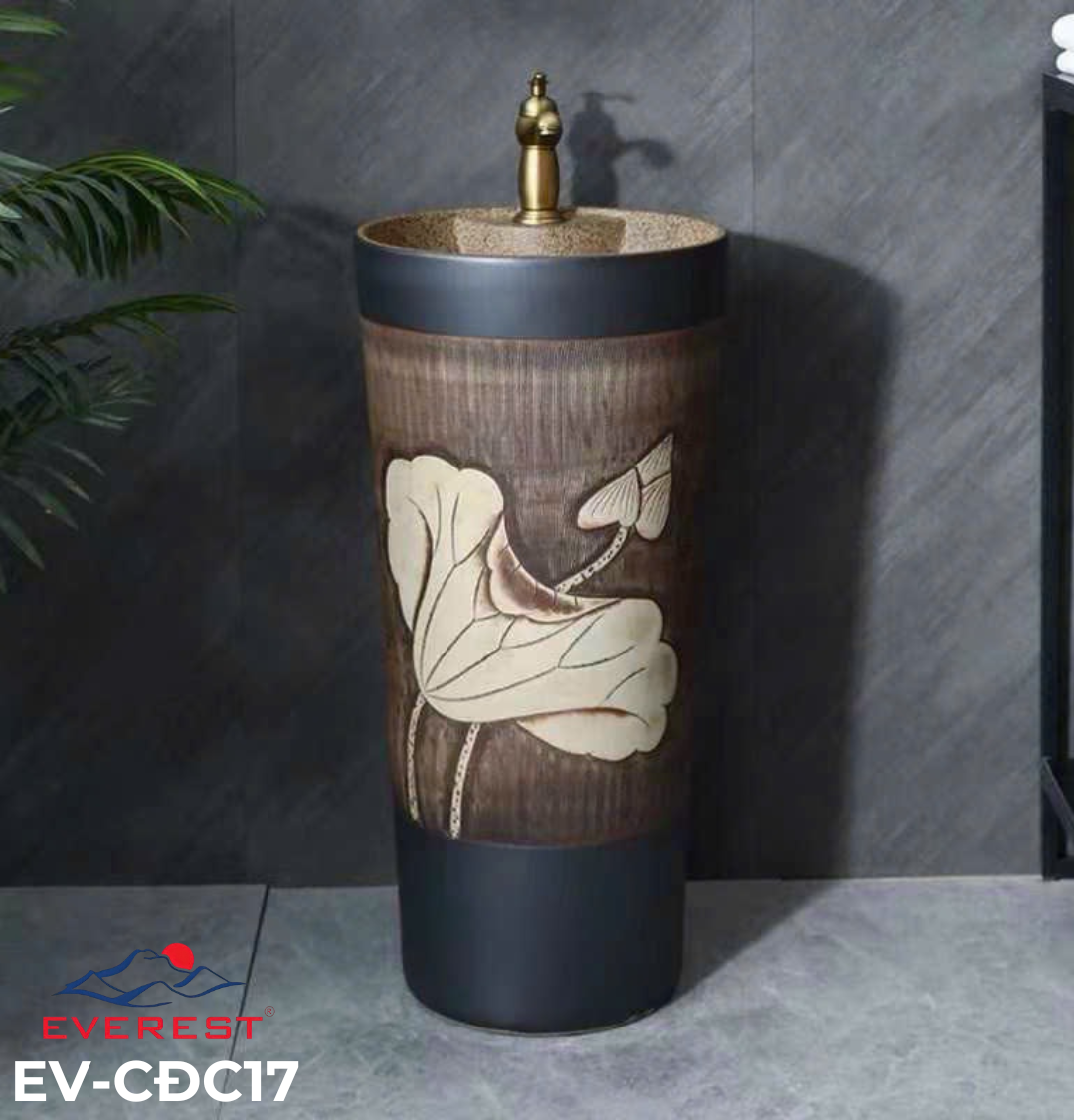 Chậu Sứ Mỹ Thuật Trụ EV-CĐC17