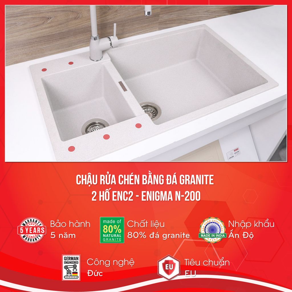 Chậu rửa chén ENC2 - Ảnh 3