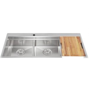 Chậu Rửa Chén Bát Malloca MS 1162R Inox 304 2 Hộc 1 Cánh