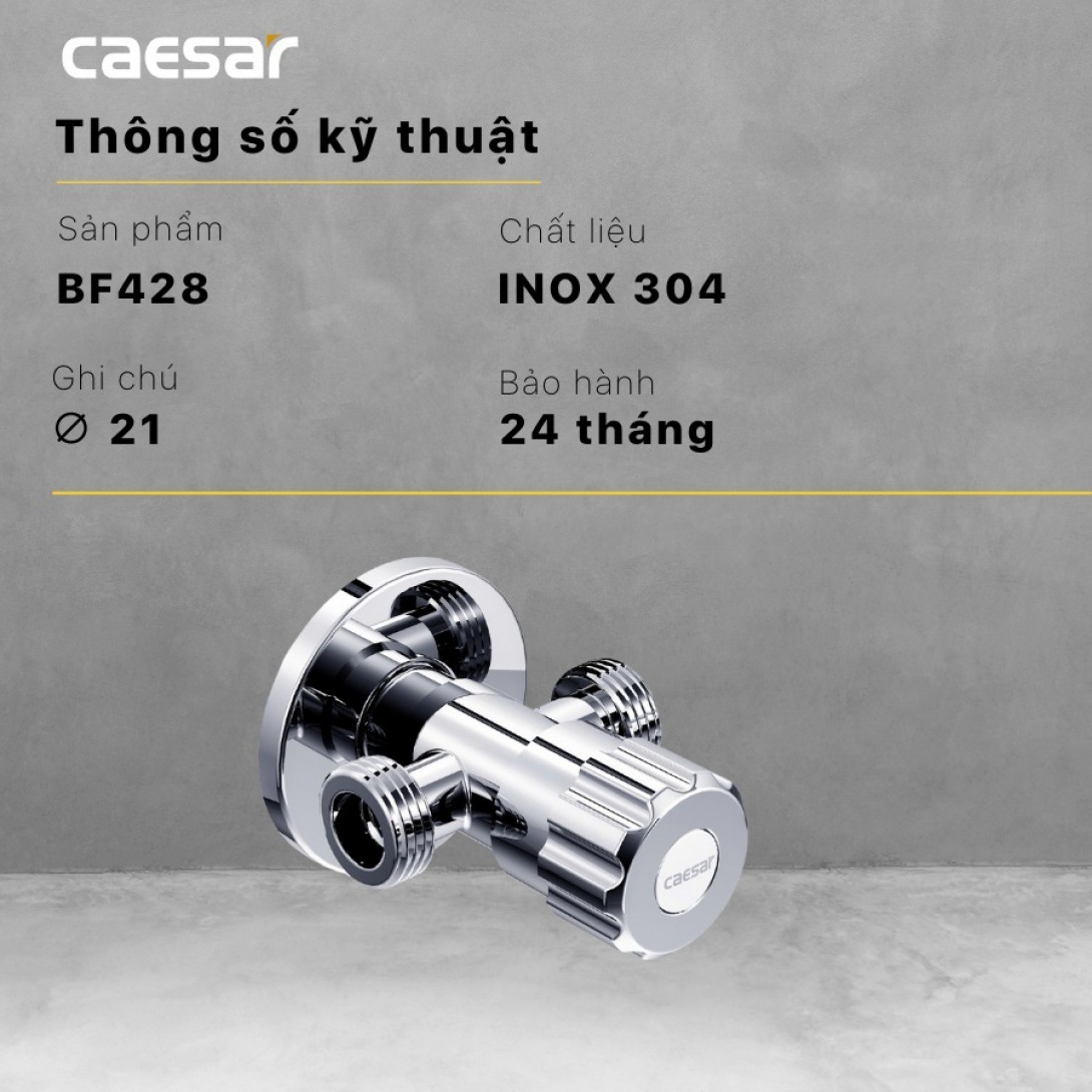Van T Chia Nước CAESAR BF428 (Ø21) Xi - Ảnh 3