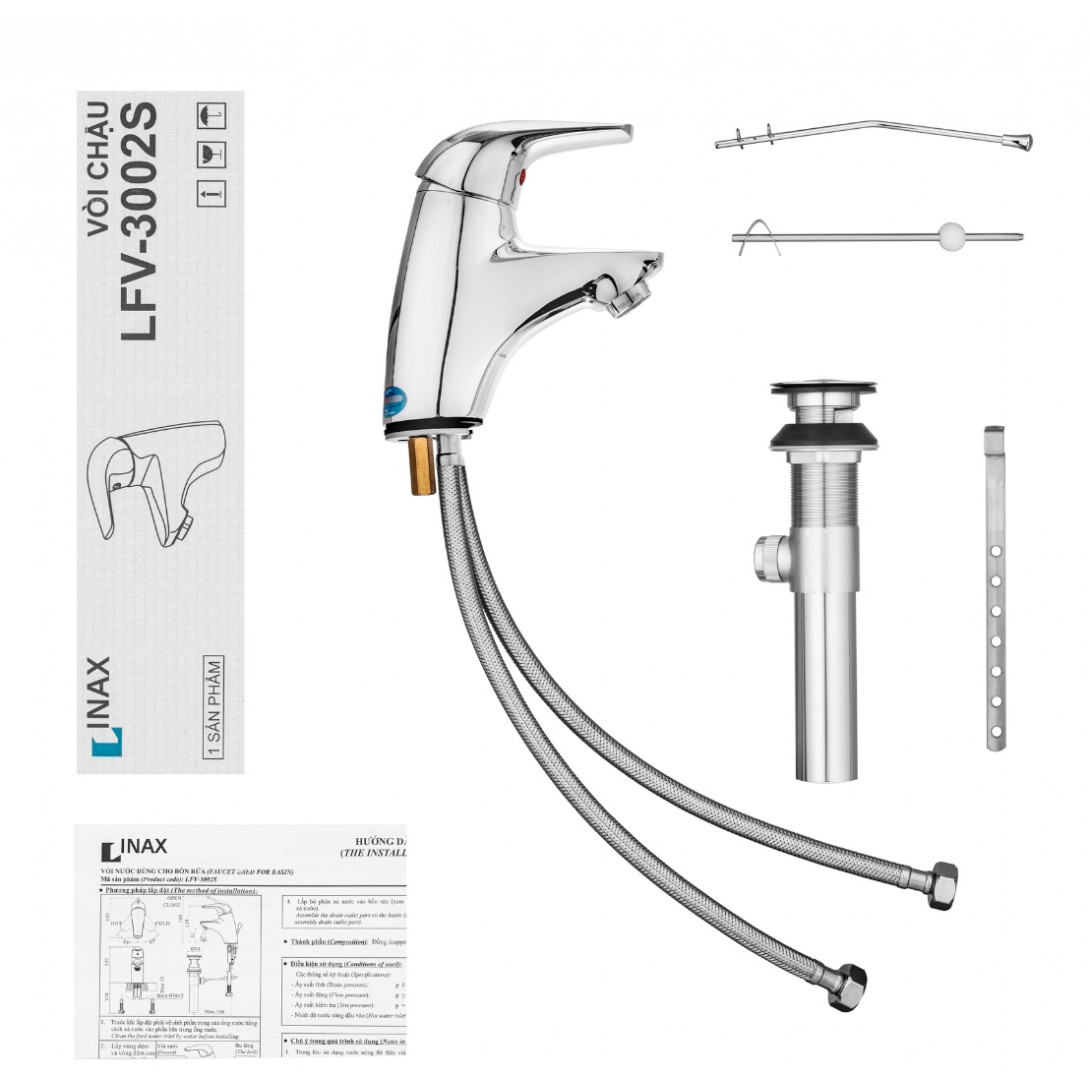 Vòi Chậu Nóng Lạnh Inax LFV-3002S (LFV3002S) Lavabo - Ảnh 4