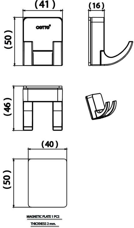 CT0313(HM) - Móc treo nam châm đôi COTTO MAGNETO - Ảnh 3