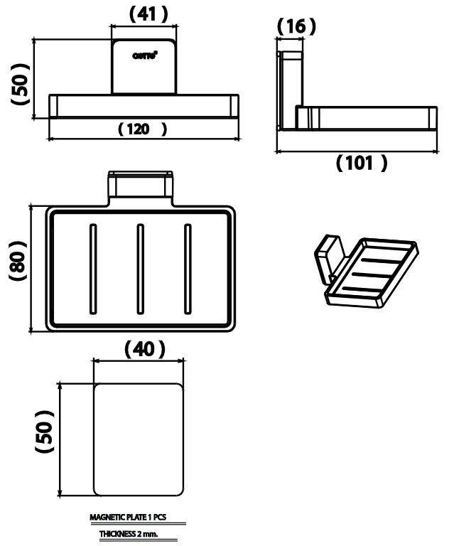 CT0314(HM) - Lô xà bông nam châm COTTO MAGNETO - Ảnh 3