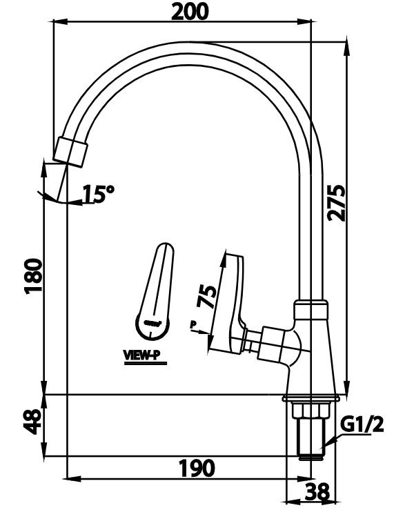 CT1253(HM) - Vòi rửa bát COTTO lạnh - Ảnh 3