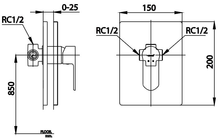 CT2403A - Củ sen tắm nóng lạnh âm tường COTTO WALTZ - Ảnh 3