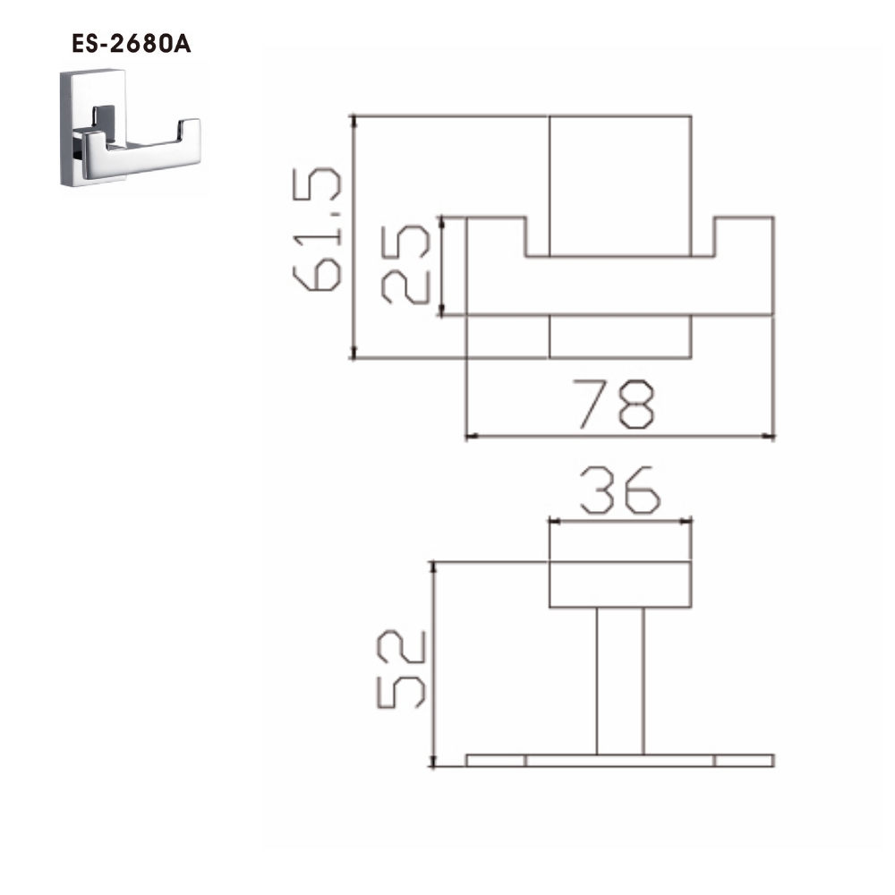 Móc áo đôi Esslinger ES-2680 - Ảnh 3