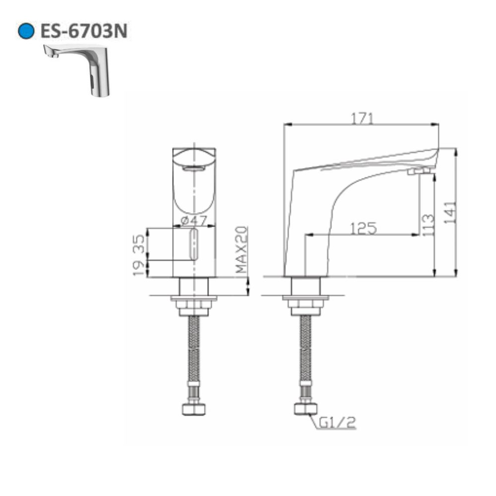 Vòi lavabo cảm ứng lạnh Esslinger ES-6733N (dùng điện) - Ảnh 3