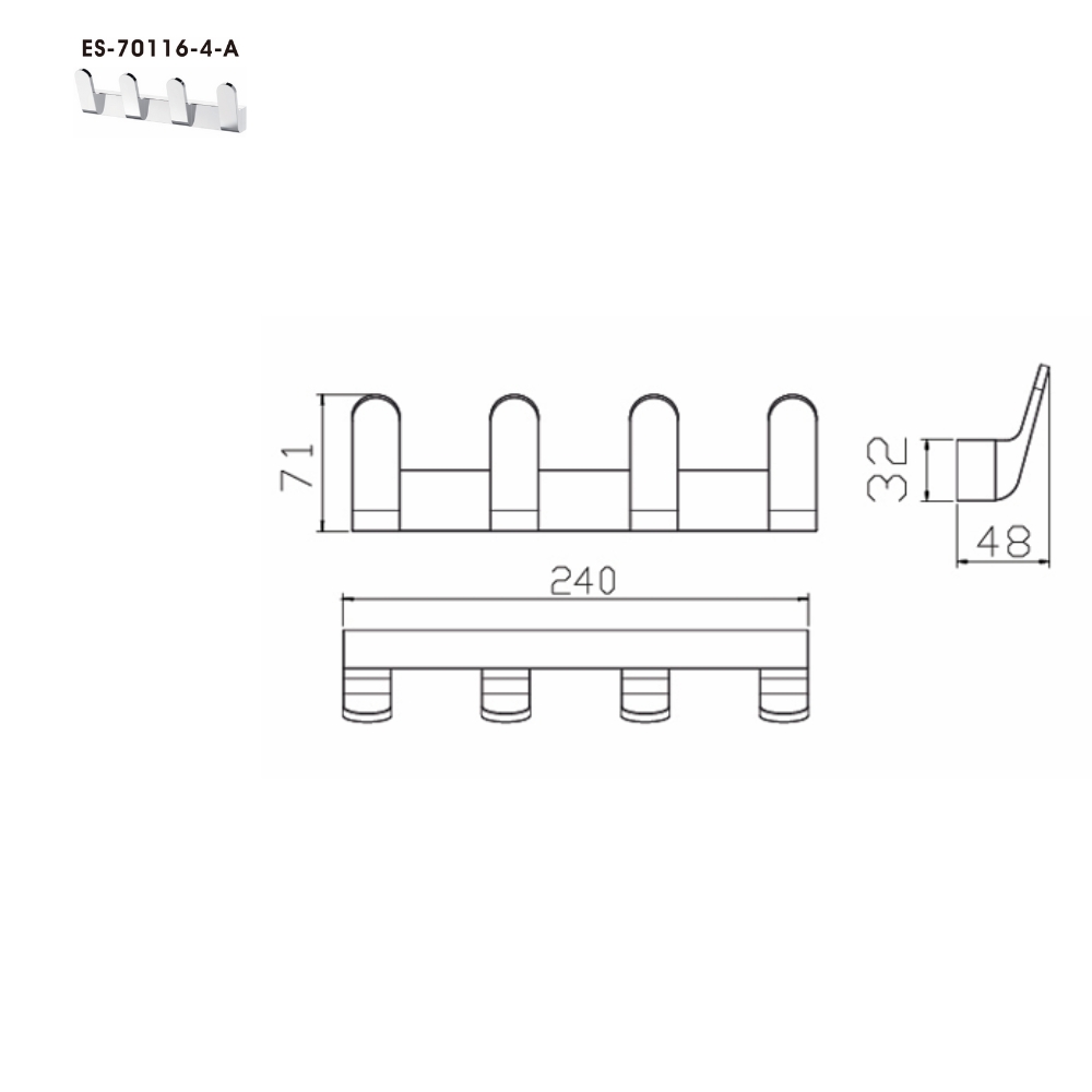Móc áo Esslinger ES-70116-4 - Ảnh 3