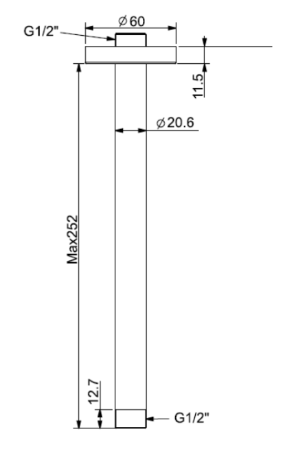 THANH NỐI ĐẦU SEN MÀU VÀNG HỒNG AMERICAN STANDARD FFAS9908WS - Ảnh 2