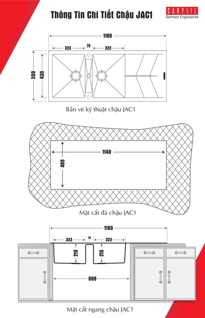 Chậu rửa chén JAC1 - Ảnh 13