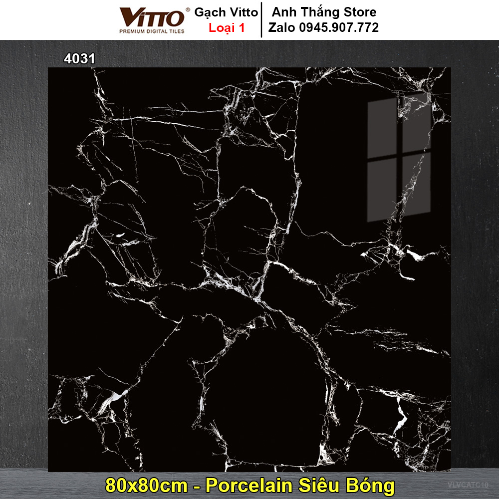Gạch 80x80 Vitto 4031 Đen Chớp