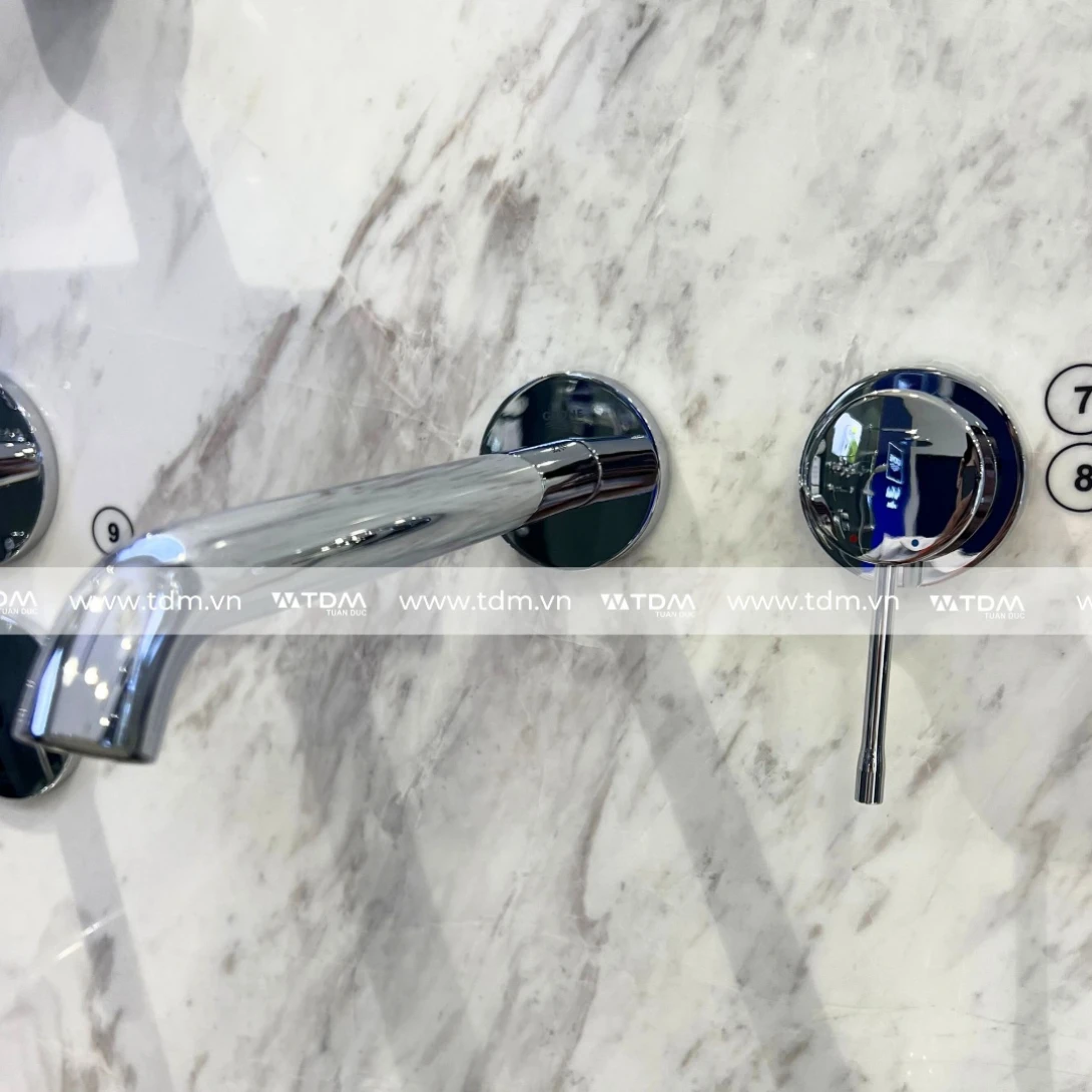 Vòi Lavabo Grohe 19408001 Nóng Lạnh 2 Lỗ Gắn Tường Essence New OHM Size M - Ảnh 3