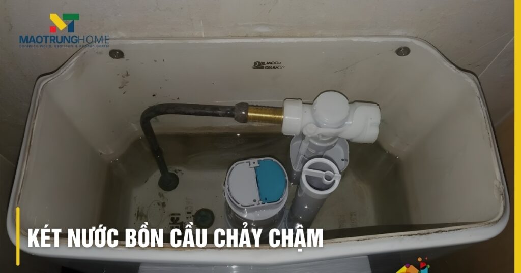 Két nước bồn cầu chảy chậm: 7 nguyên nhân và cách khắc phục hiệu quả