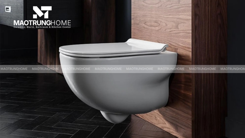 Đối với bồn cầu treo tường (âm tường)