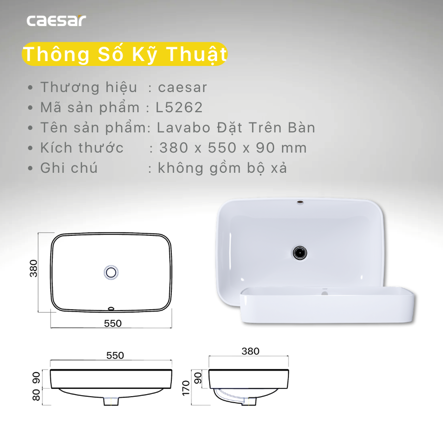 Lavabo Đặt Trên Bàn L5262 - Ảnh 13