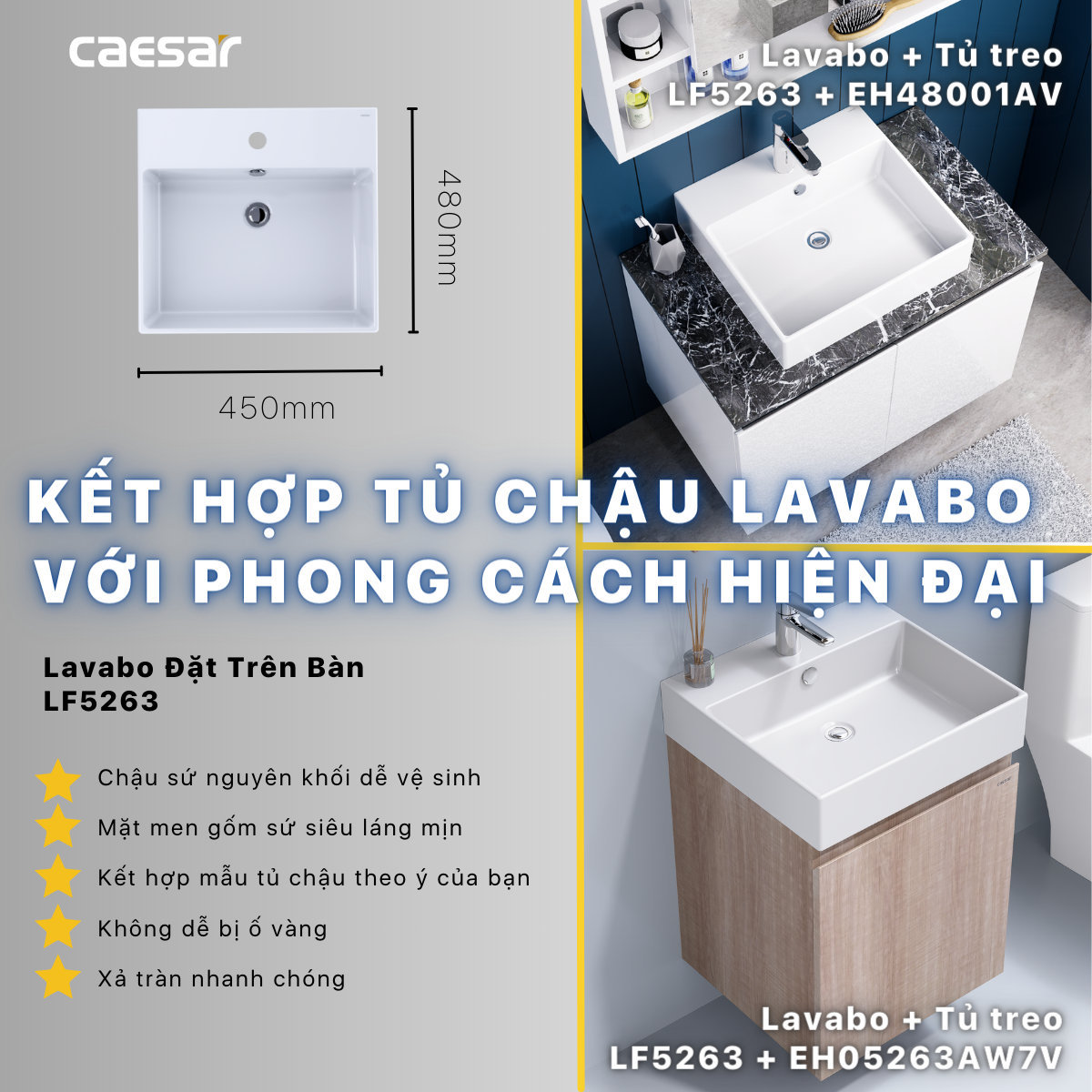 Lavabo Đặt Trên Bàn LF5263 - Ảnh 4