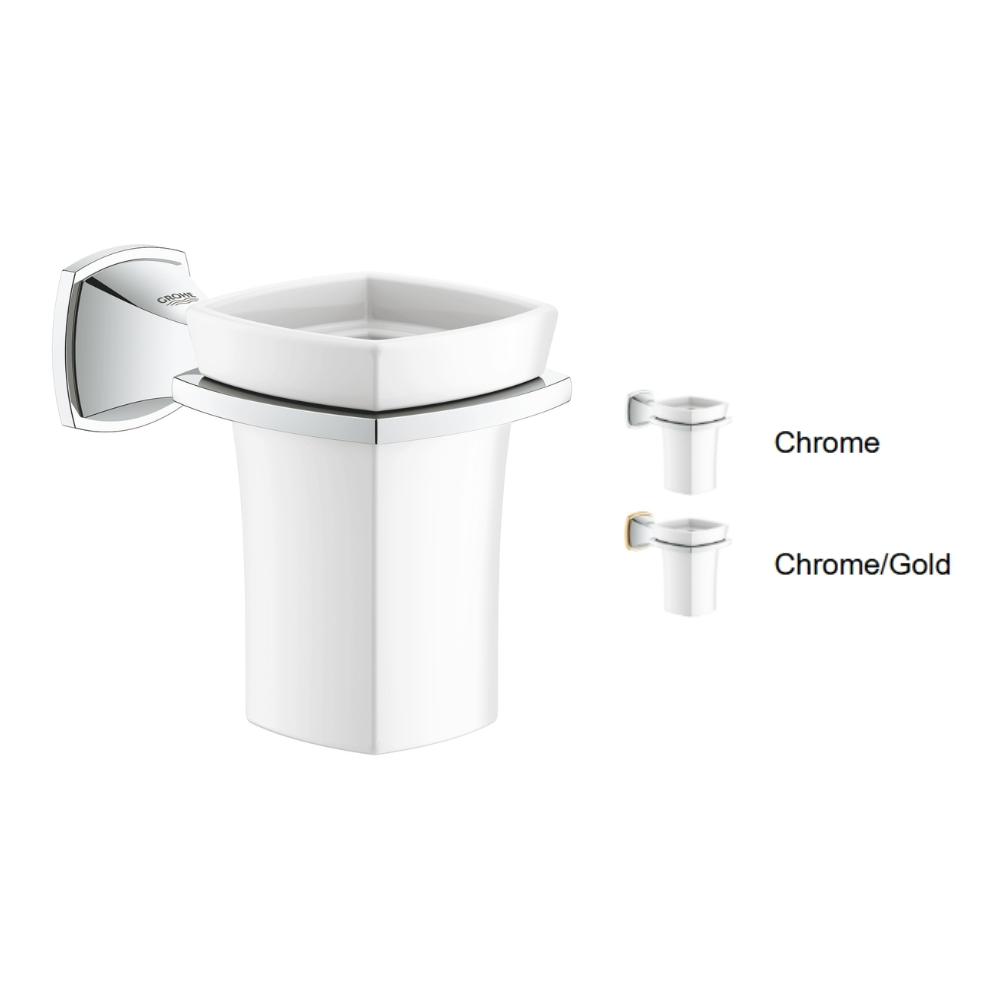 Bộ giá và ly sứ gắn tường Grandera Grohe 40626IG0 - Ảnh 2