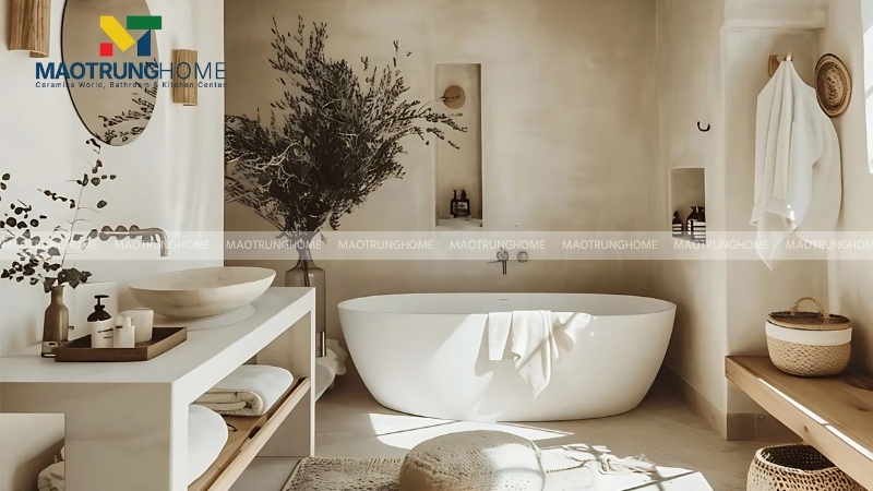 Mẫu nhà vệ sinh phong cách Bắc Âu (Scandinavian) ghi điểm với thiết kế đơn giản nhưng tinh tế