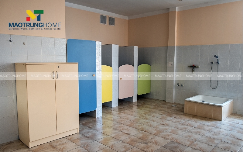 Mẫu thiết kế nhà vệ sinh cho trường mầm non
