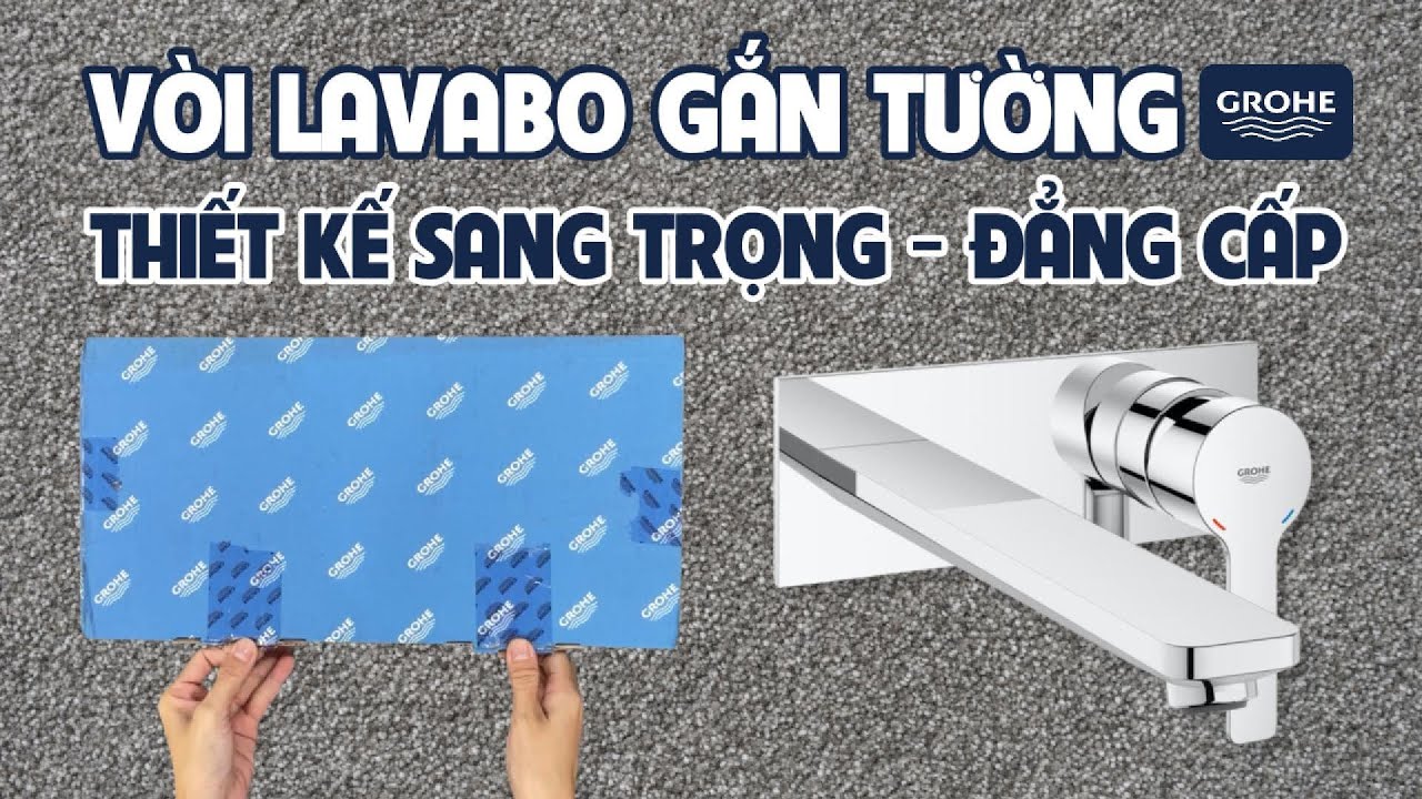 Vòi chậu nóng lạnh 2 lỗ gắn tường Lineare L-Size GROHE 23444001