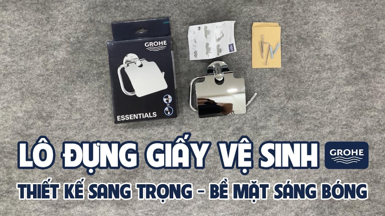 Lô giấy vệ sinh có nắp Essentials GROHE 40367001