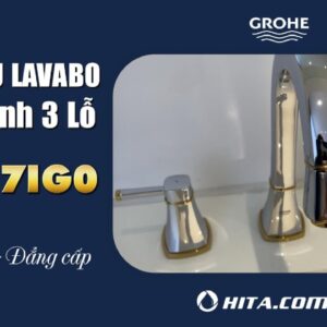 Vòi chậu nóng lạnh 3 lỗ thấp Grandera S-size GROHE 20417IG0